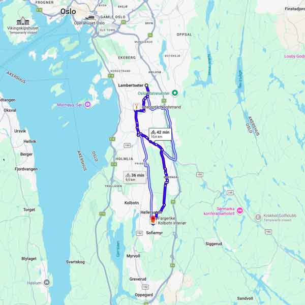 Tannlege nær meg i Lambertseter - Kart sykkel veibeskrivelse - Kolbotn Tannklinikk